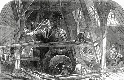 De gieterij van Mr. Wyatt, gepubliceerd in The Illustrated London News, 11 juli 1846 door Ebenezer Landells